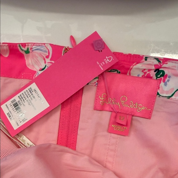 Lilly Pulitzer Strapless Pink Dress with Green Floral Design - Picture 2 of 4